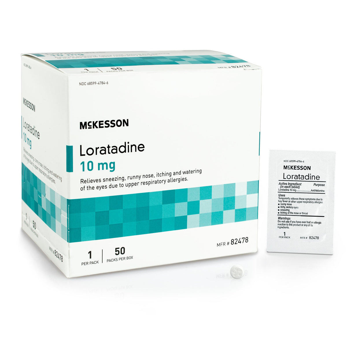 Allergy Relief McKesson 10 mg Strength Tablet 1 per Packet - BeHope
