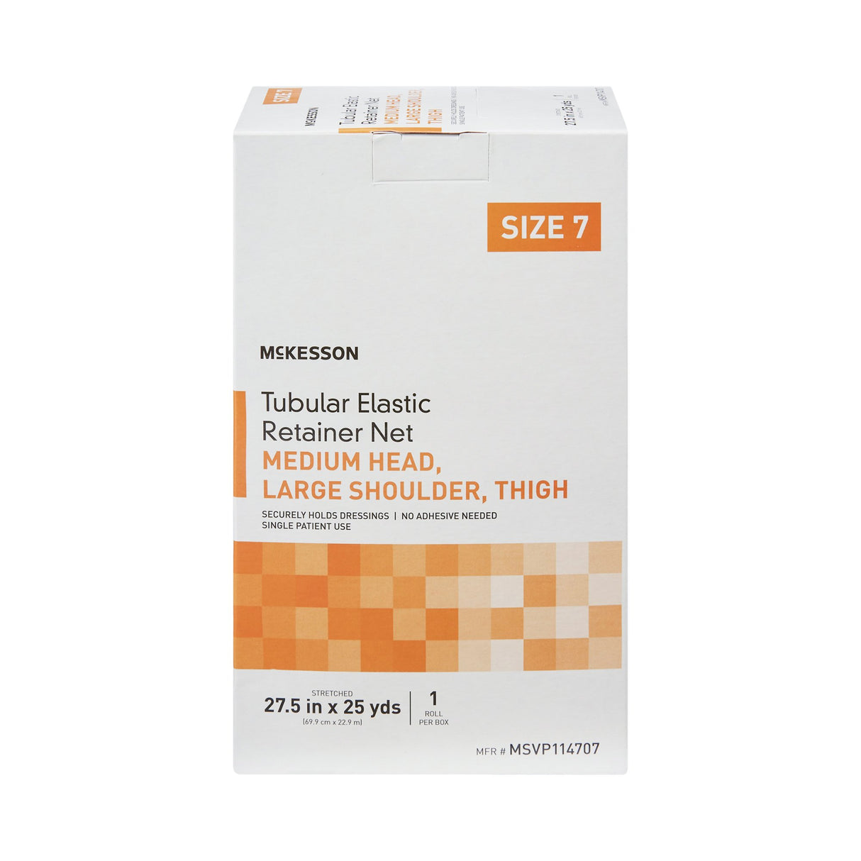 Elastic Net Retainer Dressing McKesson Tubular Elastic 27-1/2 Inch X 25 Yard (69.9 cm X 22.9 m) Size 7 White Medium Head / Large Shoulder / Thigh NonSterile - BeHope