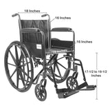 Wheelchair McKesson Dual Axle Full Length Arm Swing-Away Footrest Black Upholstery 18 Inch Seat Width Adult 300 lbs. Weight Capacity - BeHope