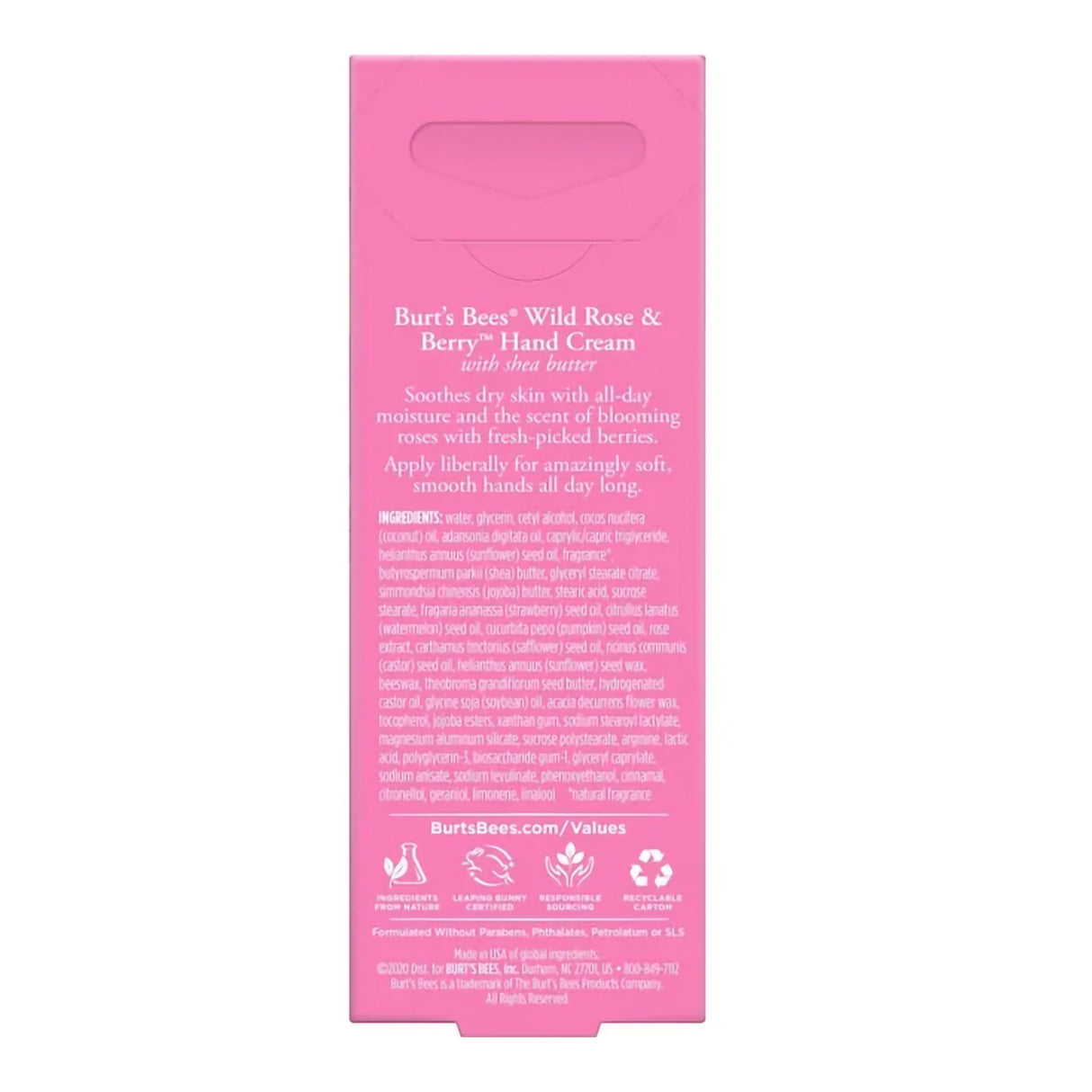 Hand Moisturizer Burt's Bees Wild Rose and Berry 1 oz. Tube Floral Scent Cream
