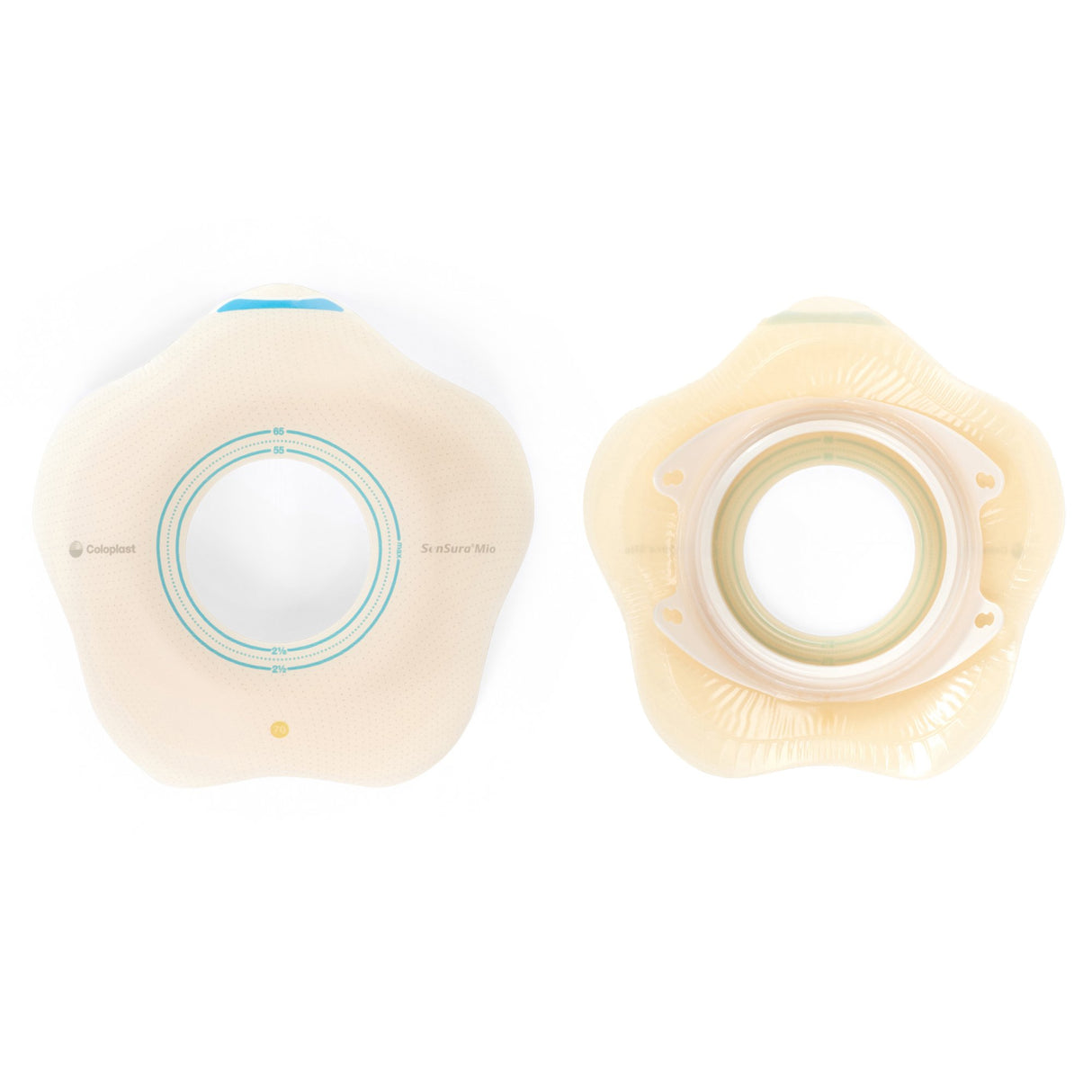 Ostomy Barrier SenSura Mio Convex Flip Precut, Extended Wear Elastic Adhesive 60 mm Flange Blue Code System 1-9/16 Inch Opening - BeHope