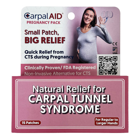 Hand-Based Carpal Tunnel Support Carpal AID® Patch Pregnancy Plastic Left or Right Hand Clear Large - BeHope
