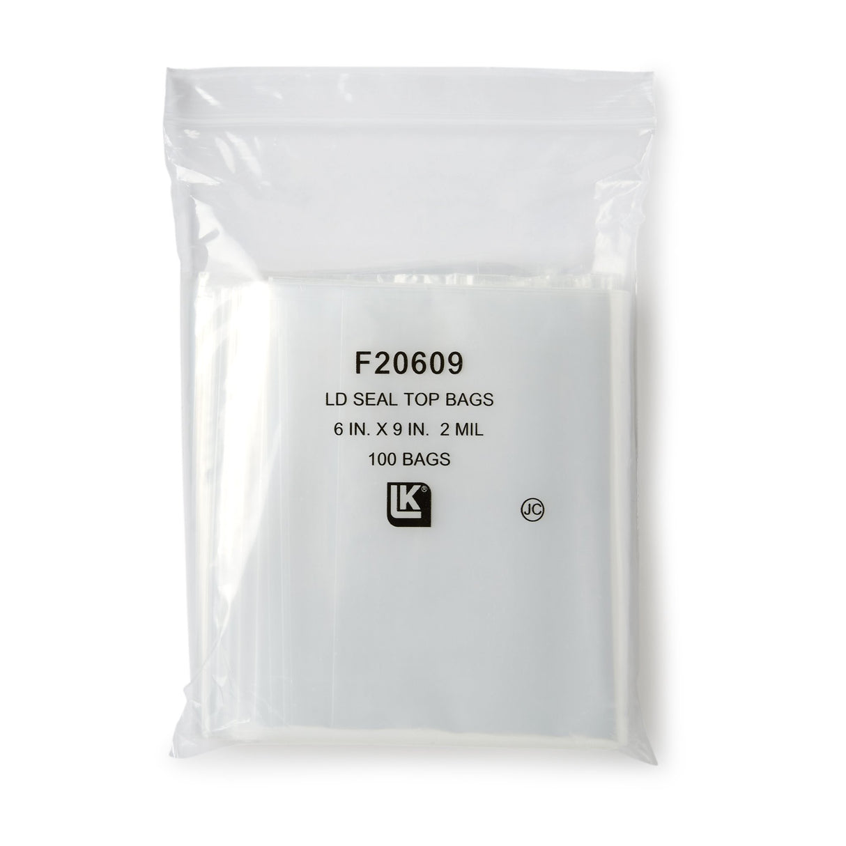 Reclosable Bag Elkay 6 X 9 Inch LDPE Clear Zipper Closure