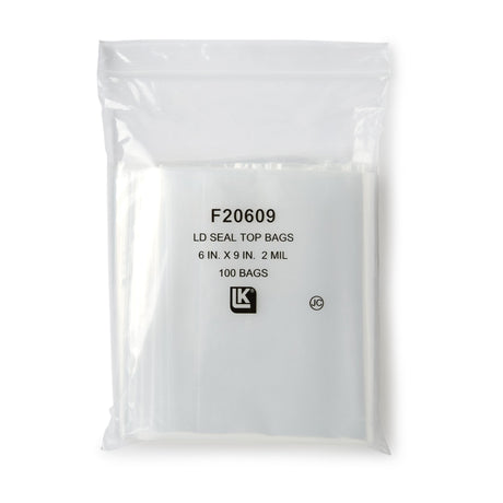 Reclosable Bag Elkay 6 X 9 Inch LDPE Clear Zipper Closure
