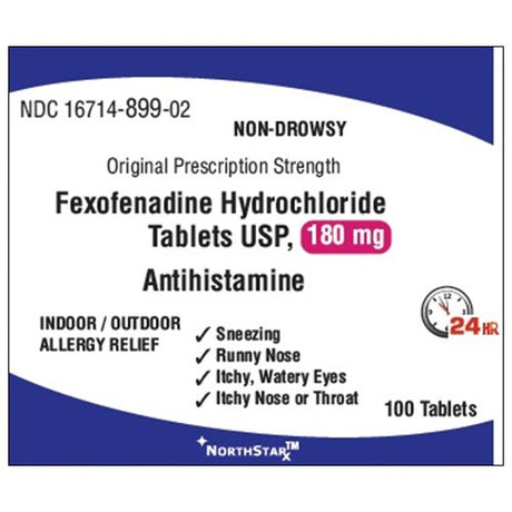 Allergy Relief 180 mg Strength Tablet 100 per Bottle - BeHope