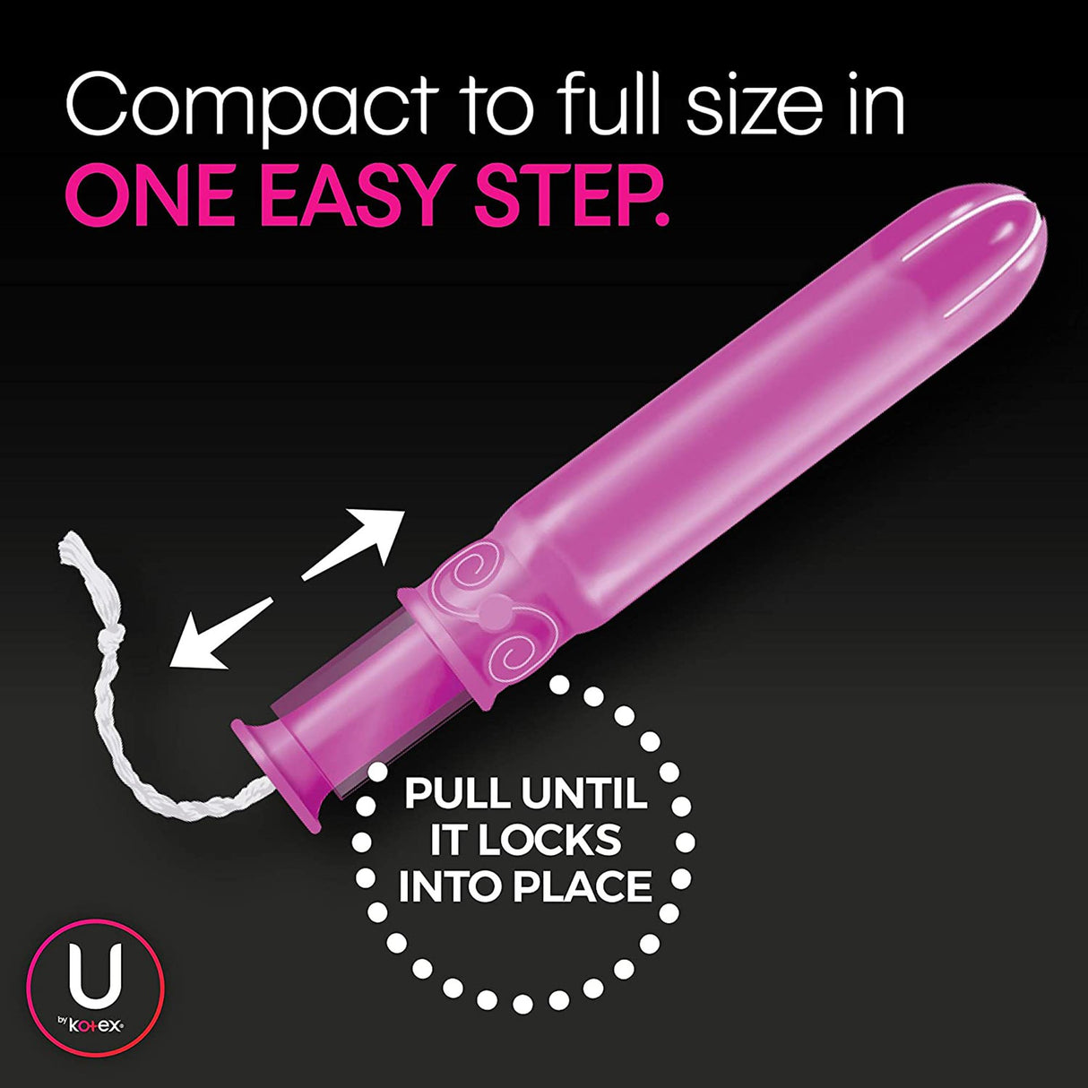 Tampon U by Kotex® Click® Regular Absorbency Plastic Applicator Individually Wrapped - BeHope