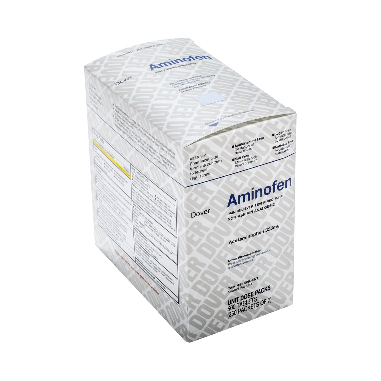 Pain Relief Aminofen 325 mg Strength Acetaminophen Unit Dose Tablet 250 per Box - BeHope
