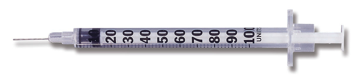 Standard Insulin Syringe with Needle Micro-Fine™ 1 mL 5/8 Inch 27 Gauge NonSafety Regular Wall - BeHope