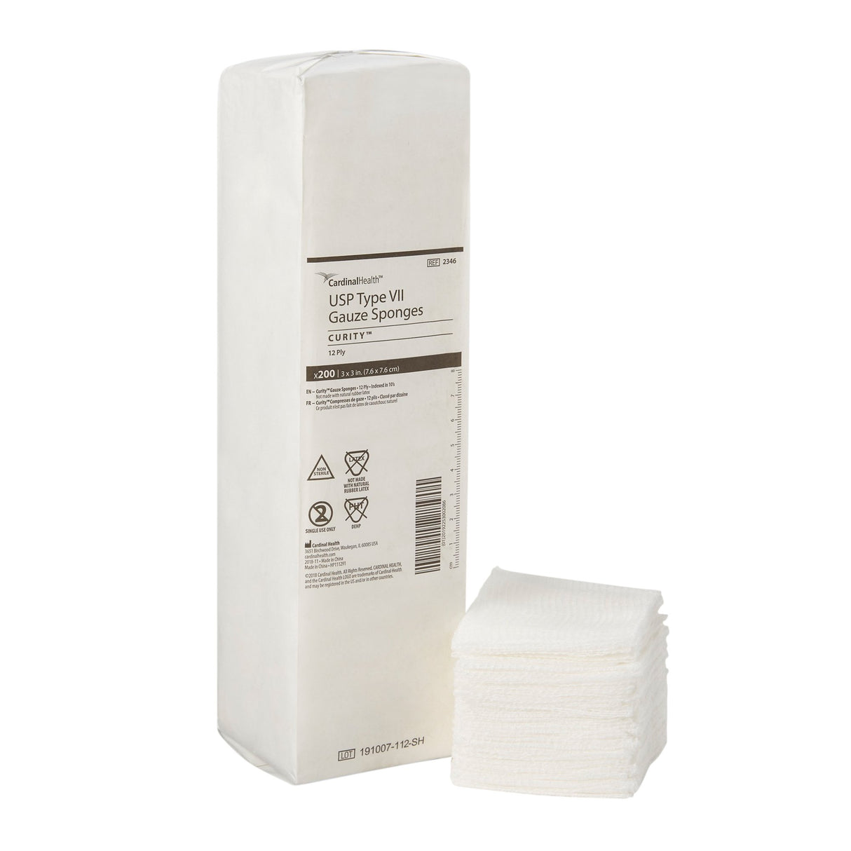 Gauze Sponge Curity™ 3 X 3 Inch 12-Ply NonSterile 200 per Pack - BeHope