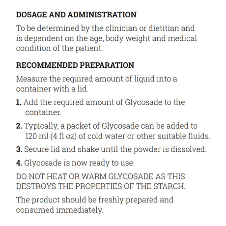 Oral Supplement Glycosade® Unflavored Powder 60 Gram Individual Packet - BeHope