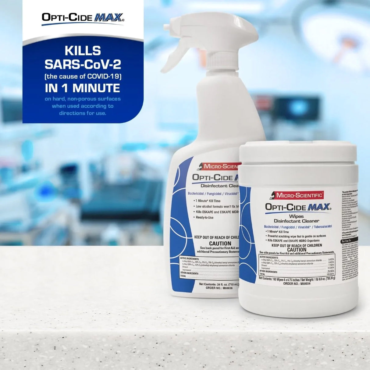 Surface Disinfectant Cleaner Opti-Cide® Max Premoistened Alcohol Based Manual Pull Wipe 160 Count Canister Alcohol Scent NonSterile - BeHope