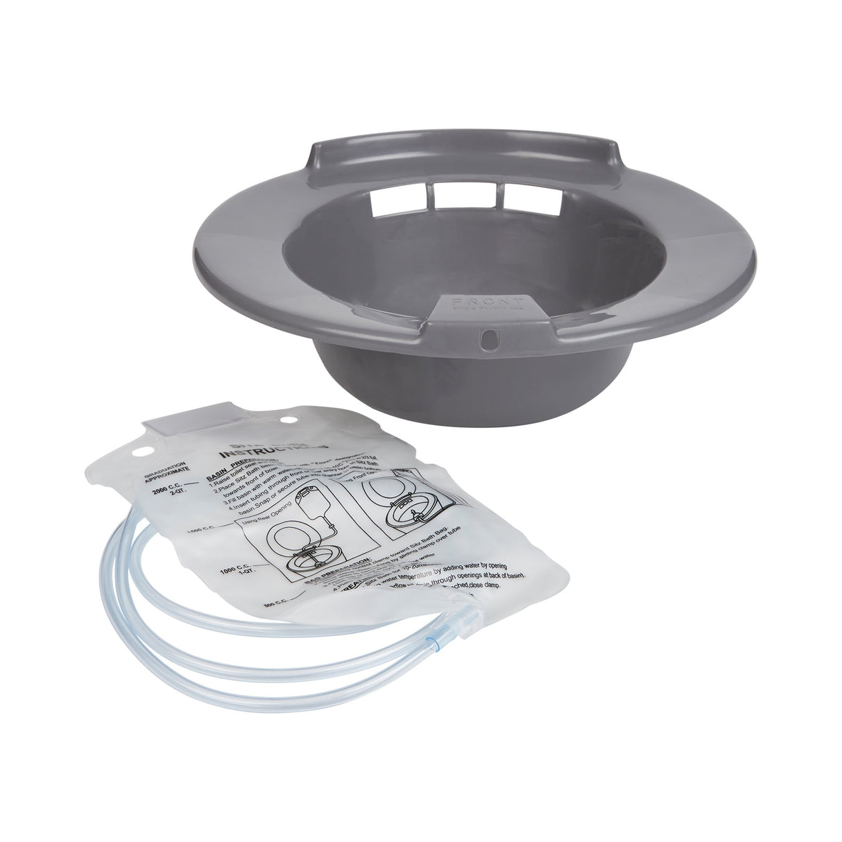 Sitz Bath McKesson Round Graphite Plastic 2000 mL Bag Graduated, 500 mL Increments up to 2000 mL - BeHope