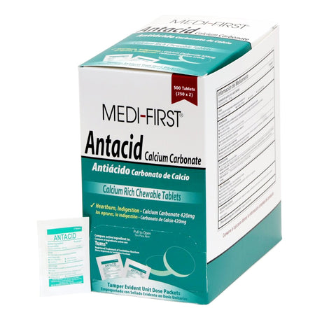 Antacid Medi-First® 420 mg Strength Tablet 500 per Box - BeHope