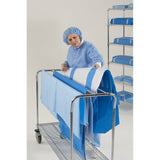 SMART-FOLD* H650 Sterilization Wrap White / Blue 40 X 55 Inch Dual Layer SMS Polypropylene Steam / EO Gas / Hydrogen Peroxide - BeHope