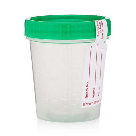 Specimen Container 120 mL (4 oz.) Screw Cap Patient Information Sterile - BeHope
