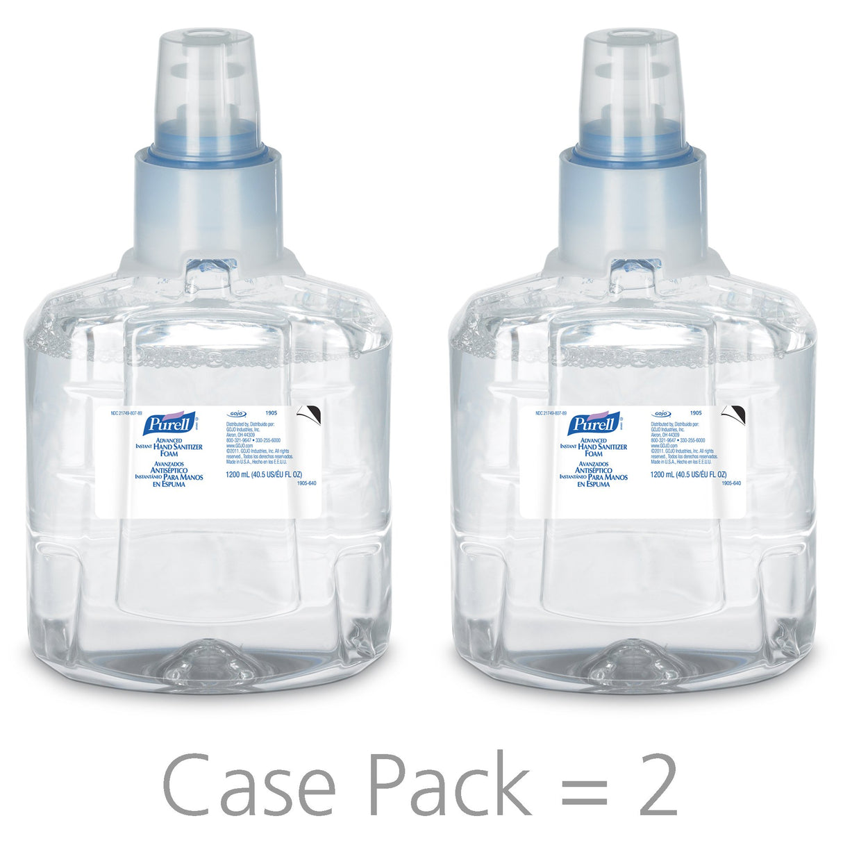 Hand Sanitizer Purell® Advanced 1,200 mL Ethyl Alcohol Foaming Dispenser Refill Bottle - BeHope