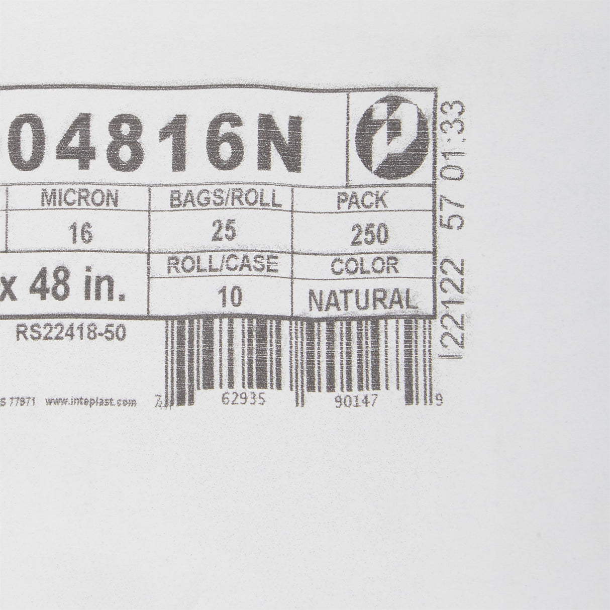 Trash Bag McKesson 45 gal. Clear HDPE 16 Mic. 40 X 48 Inch Star Seal Bottom Coreless Roll