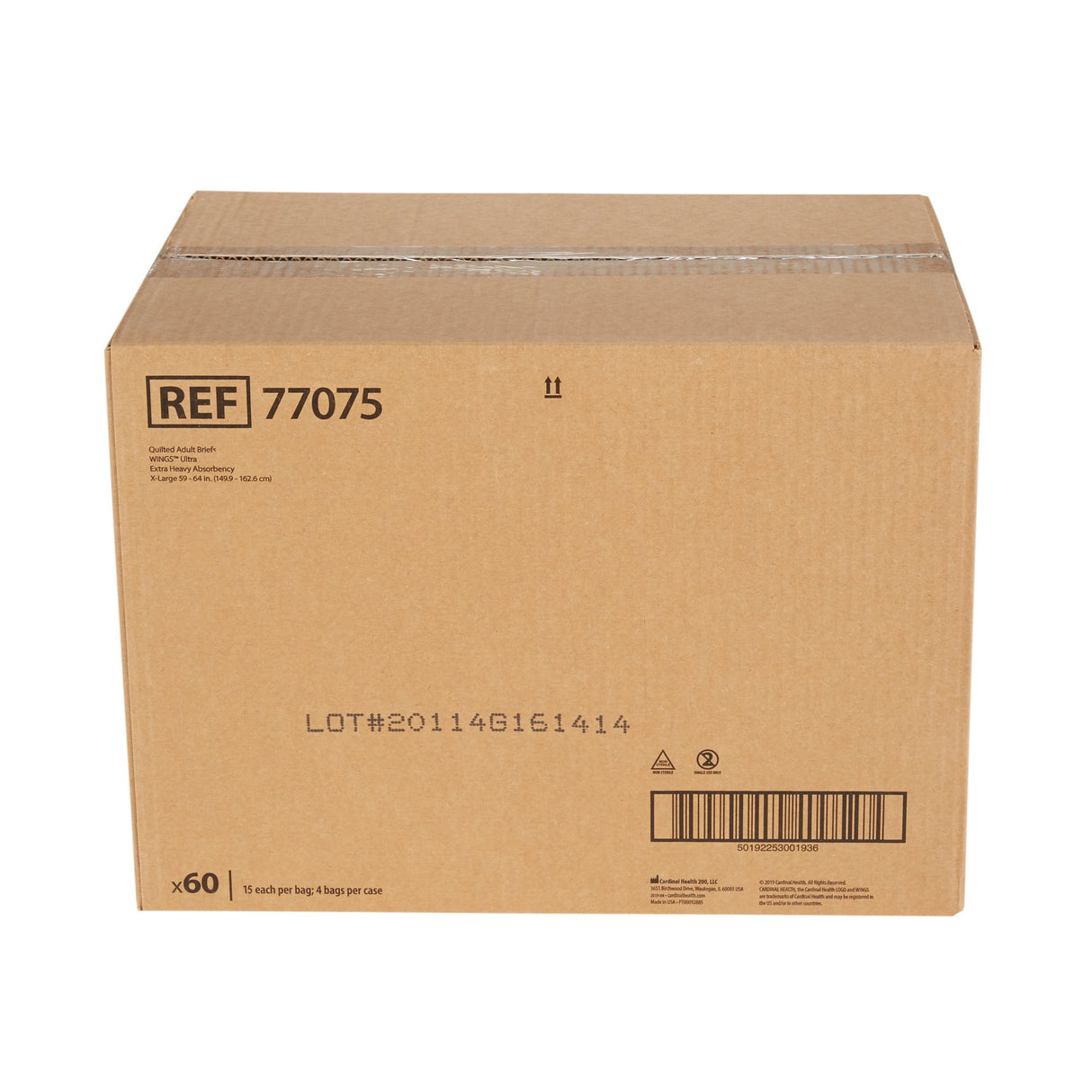Unisex Adult Incontinence Brief Wings™ Ultra X-Large Disposable Heavy Absorbency - BeHope