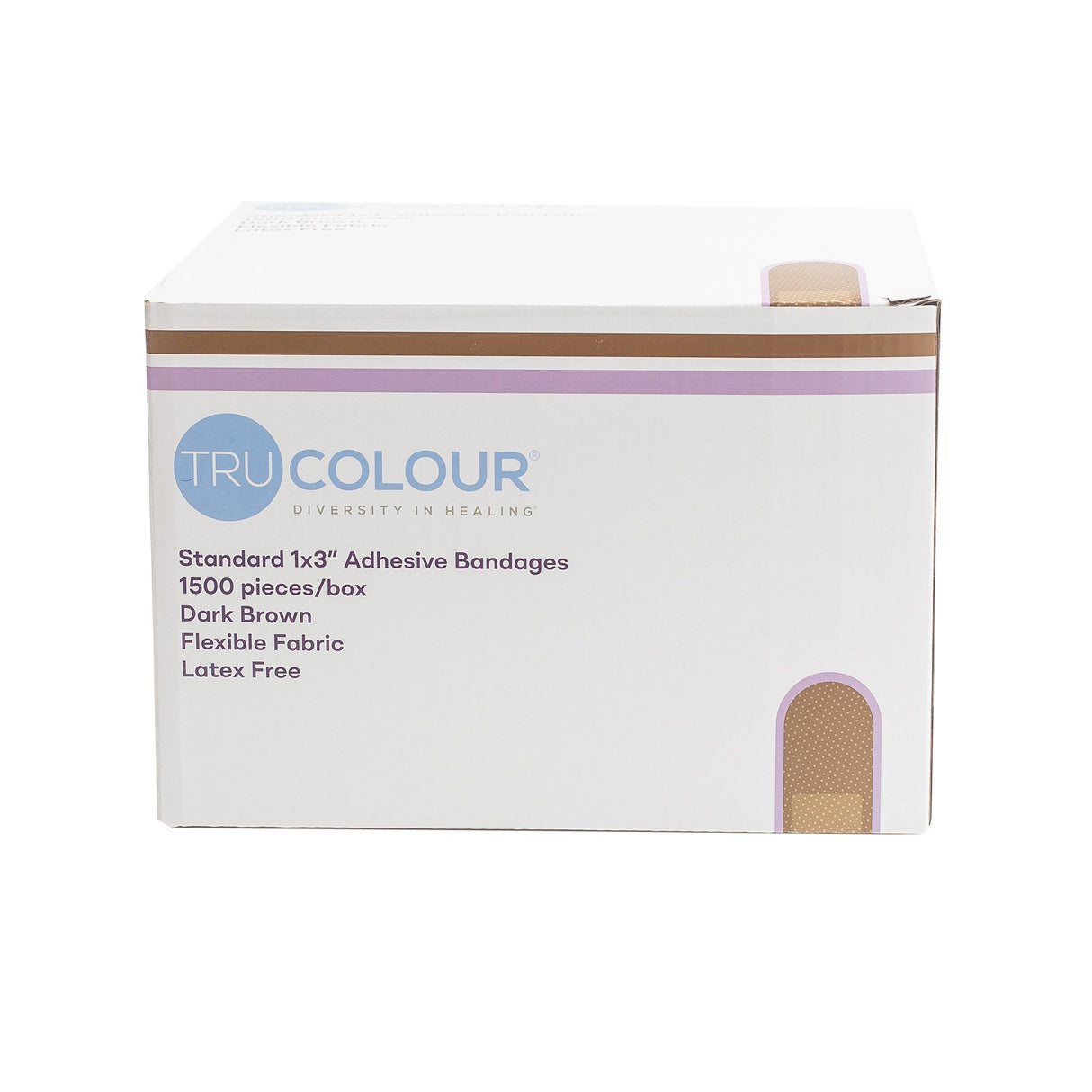Adhesive Strip Tru-Colour® Fabric Dark Brown 1 X 3 Inch Sterile - BeHope