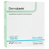 Foam Dressing DermaLevin® 4 X 4 Inch With Border Waterproof Backing Hydrocolloid Adhesive Square Sterile - BeHope
