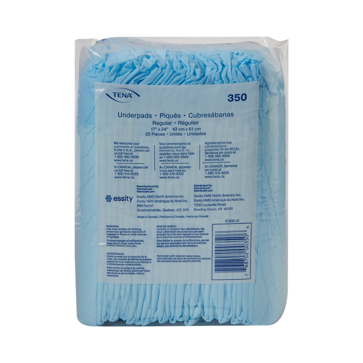 Disposable Underpad TENA® Regular 17 X 24 Inch Fluff Light Absorbency - BeHope