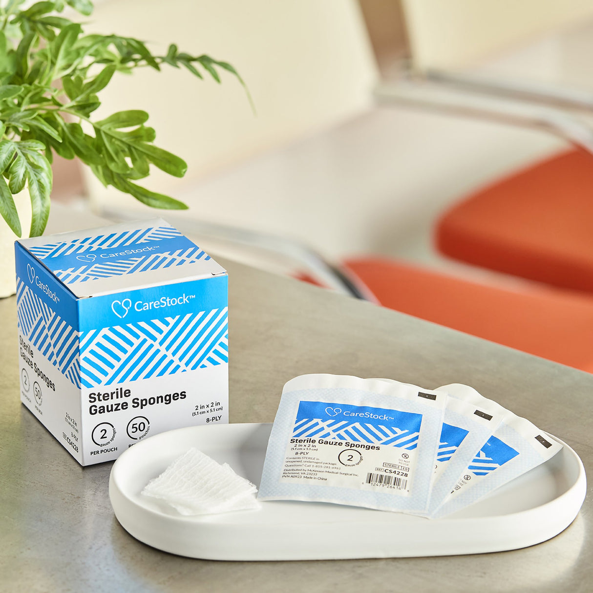 Gauze Sponge CareStock™ 2 X 2 Inch 8-Ply Sterile 2 per Pack - BeHope