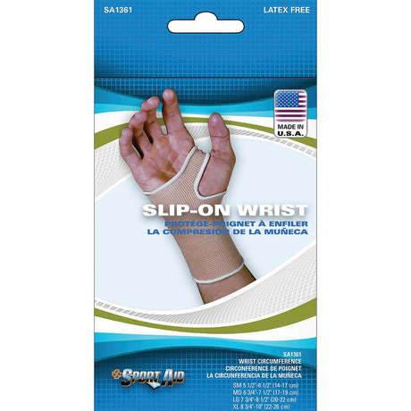 Wrist Support Sleeve Cotton Elastic Left or Right Hand Beige Medium - BeHope