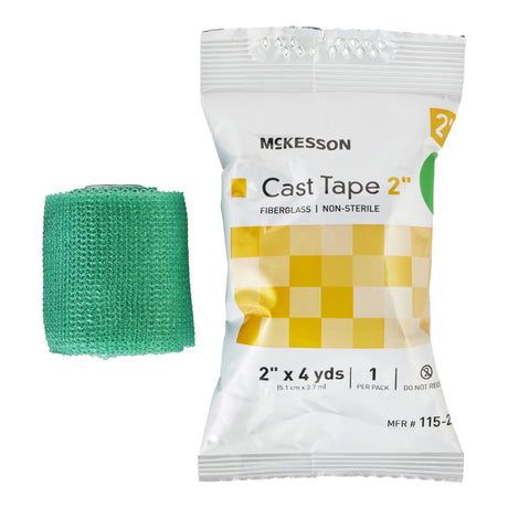 Cast Tape McKesson 2 Inch X 12 Foot Fiberglass Green - BeHope