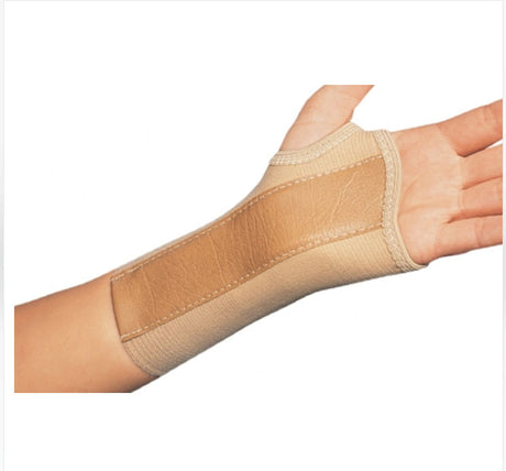 Wrist Brace ProCare® Low Profile / Contoured / Wraparound Aluminum / Cotton / Elastic Right Hand Beige Large - BeHope