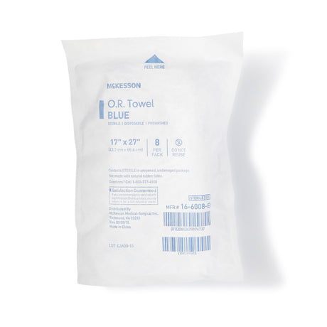 O.R. Towel McKesson 17 W X 27 L Inch Blue Sterile - BeHope