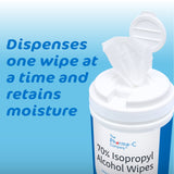 Antiseptic Skin Wipe Isopropyl Alcohol The Pharma-C Company® Towelette Canister - BeHope