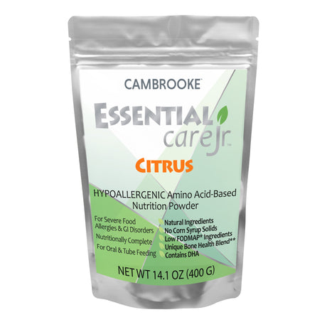 Pediatric Oral Supplement Essential Care Jr™ Citrus Flavor 14.1 oz. Pouch Powder Amino Acid Food Allergies - BeHope