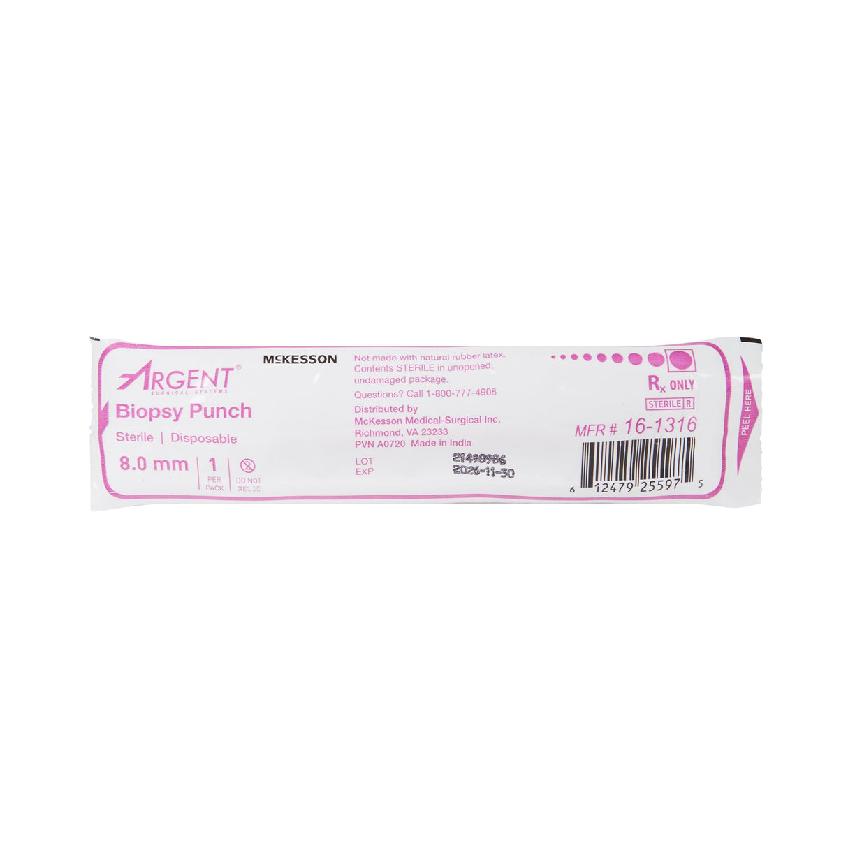 Biopsy Punch McKesson Argent™ Dermal 8 mm - BeHope