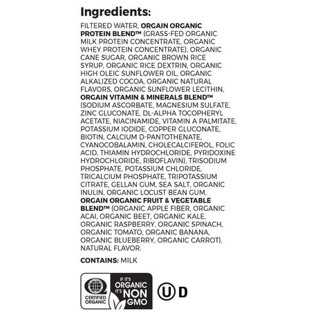 Oral Supplement Orgain Organic Nutritional Shake Creamy Chocolate Fudge Flavor Liquid 11 oz. Carton