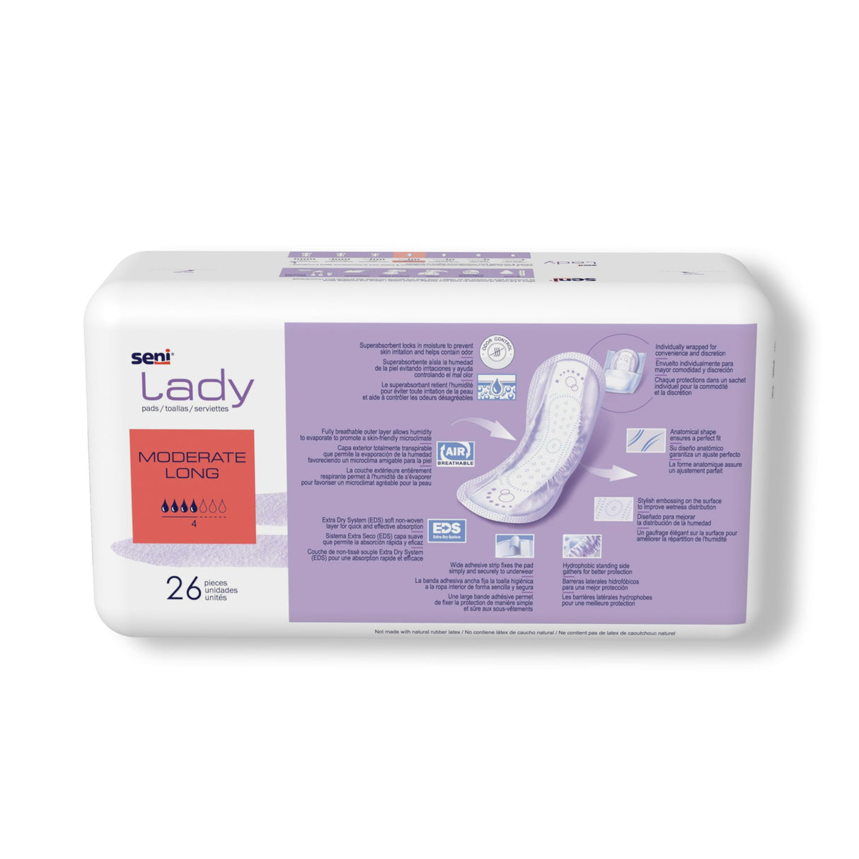 Bladder Control Pad Seni® Lady Moderate 11 Inch Length Moderate Absorbency Super Absorbent Core One Size Fits Most - BeHope