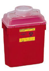 Sharps Container BD™ Red Base 17-1/2 X 12-4/5 X 8-4/5 Inch Vertical Entry 6 Gallon - BeHope