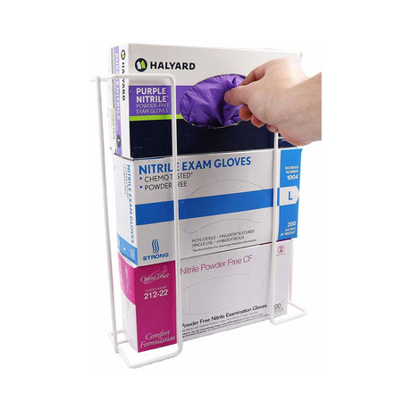 Glove Box Holder Horizontal or Vertical Mounted 3-Box Capacity White 4-1/2 X 11-1/2 X 16 Inch Aluminum - BeHope