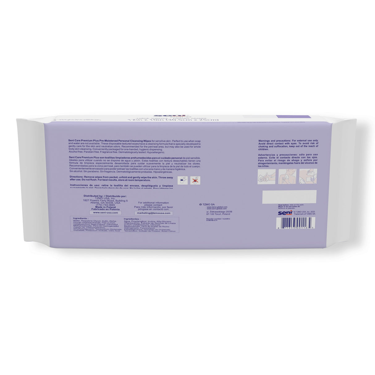 Personal Cleansing Wipe Seni® Care Soft Pack Unscented 48 Count - BeHope