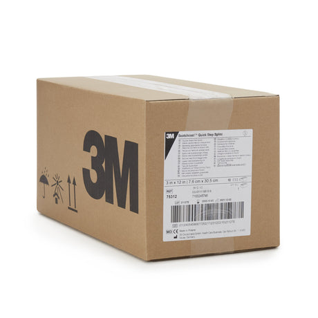 Padded Precut Splint 3M™ Scotchcast™ Quick Step Double Sided Felt 3 X 12 Inch Felt / Fiberglass White - BeHope