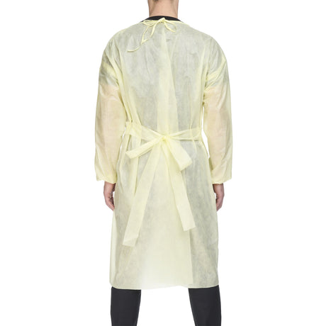 Protective Procedure Gown Precept® X-Large Yellow NonSterile AAMI Level 2 Disposable - BeHope