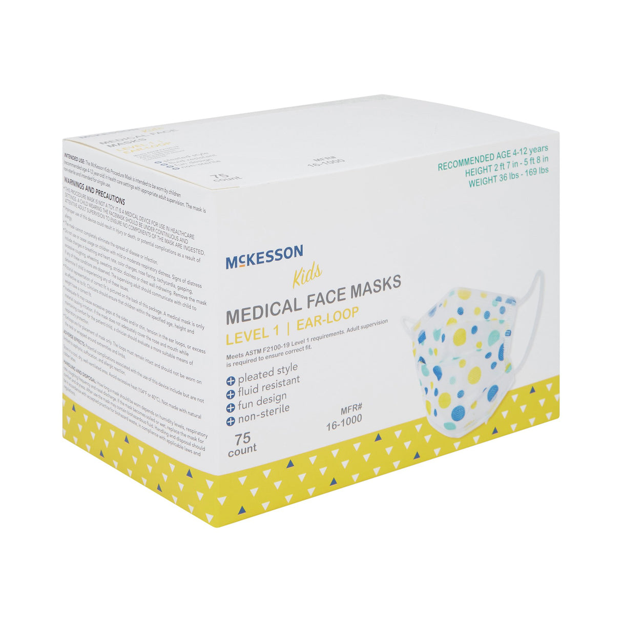 Procedure Mask McKesson ASTM Level 1 Earloops Child Size - BeHope