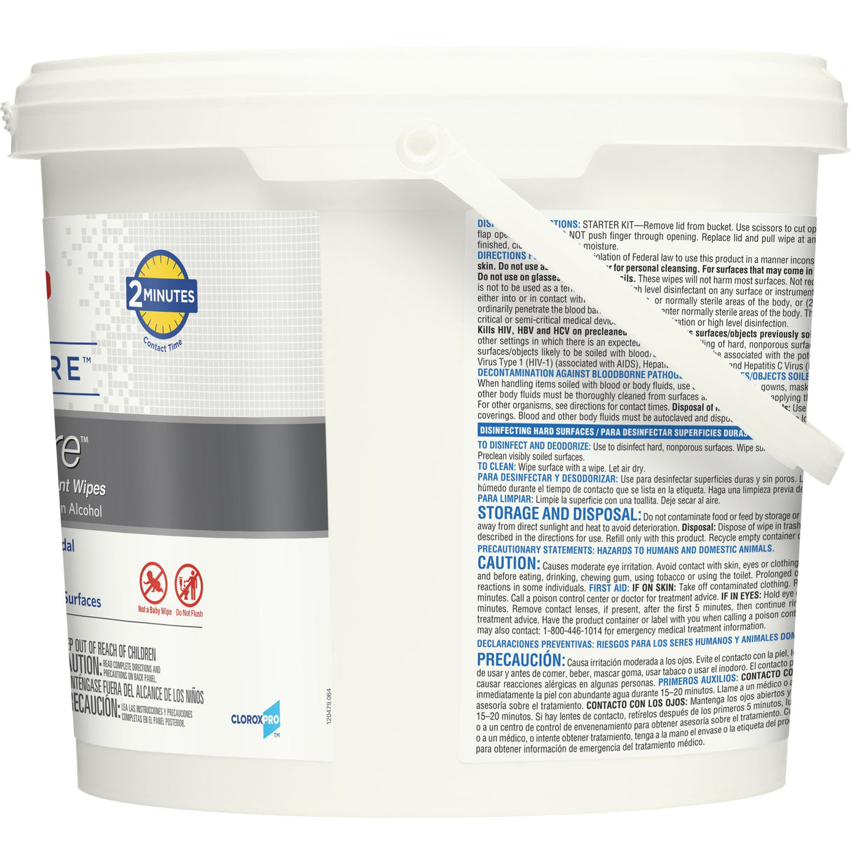 Clorox Healthcare VersaSure Surface Disinfectant Cleaner Premoistened Quaternary Based Manual Pull Wipe 110 Count Pail Scented NonSterile - BeHope