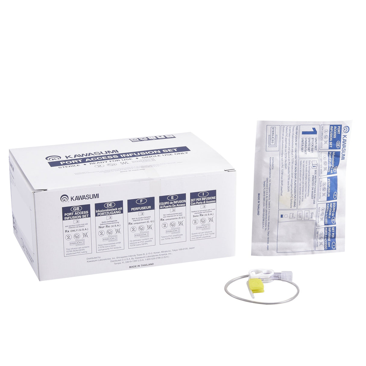 Huber Infusion Set Kawasumi 20 Gauge 1 Inch 8 Inch Tubing Without Port - BeHope