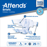 Unisex Adult Incontinence Brief Attends® Care Advanced Large Disposable Heavy Absorbency - BeHope