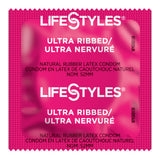 Condom Lifestyles Ultra Ribbed Lubricated One Size Fits Most 1,008 per Case - BeHope