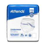 Unisex Adult Absorbent Underwear Attends Care Pull On with Tear Away Seams X-Large Disposable Heavy Absorbency