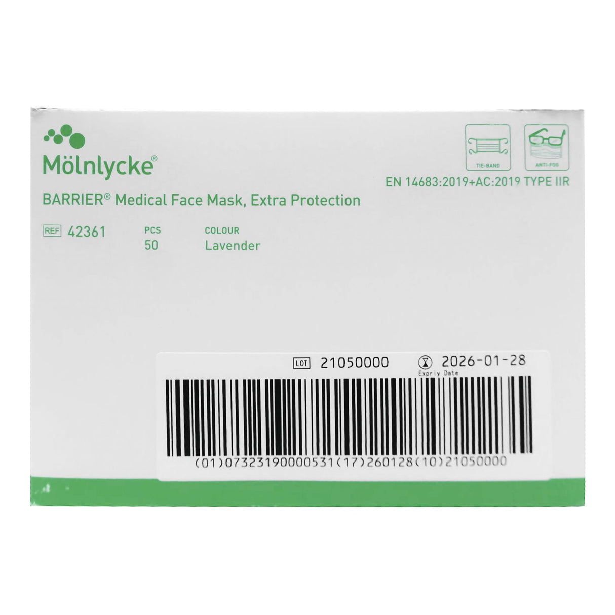 Surgical Mask Barrier® Extra Protection Anti-fog ASTM Level 3 Tie Closure One Size Fits Most - BeHope