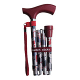 Folding Cane Switch Sticks® Aluminum 32 to 37 Inch Height Berlin Print - BeHope