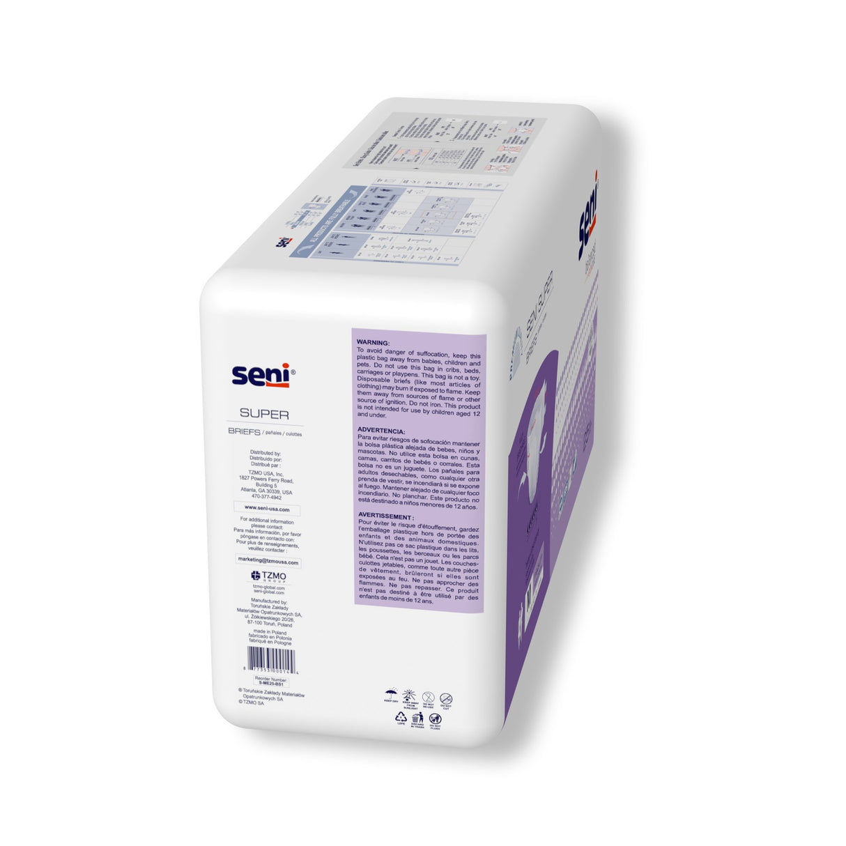 Unisex Adult Incontinence Brief Seni® Super Medium Disposable Heavy Absorbency - BeHope