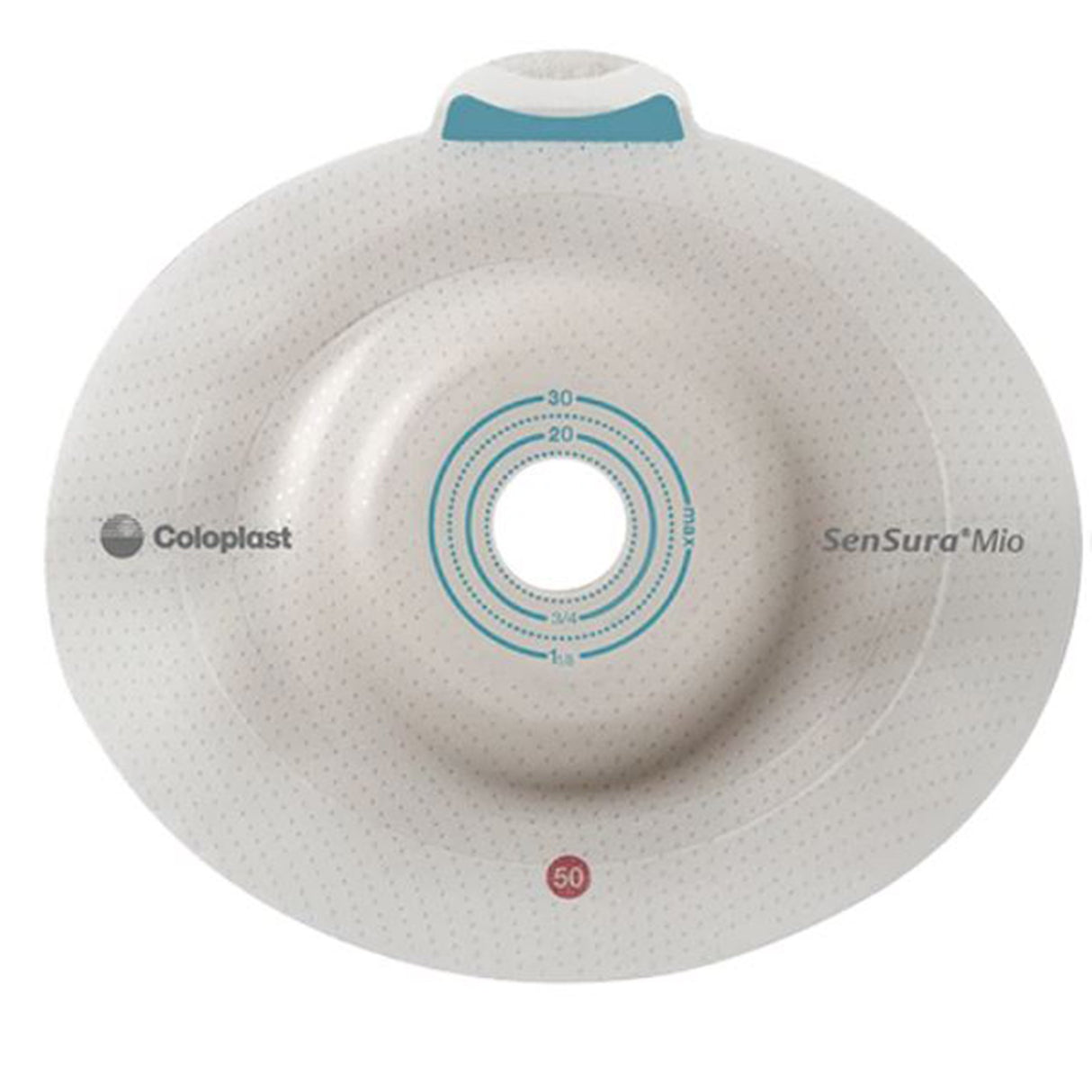 Ostomy Barrier SenSura® Mio Click Precut, Extended Wear Elastic Adhesive 50 mm Flange Red Code System 13/16 Inch Opening - BeHope